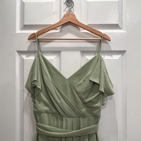 NWT Bill Levkoff Bridsmaid Dress Style 1550 in Pistachio Size 16 - Picture 9 of 15